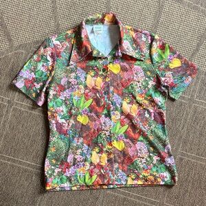 Women’s Vintage Nikki Polyester Floral Top, Size 11/12